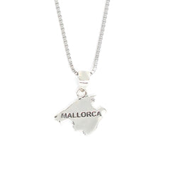 Collar de plata rodiada colgante isla de Mallorca para mujer
