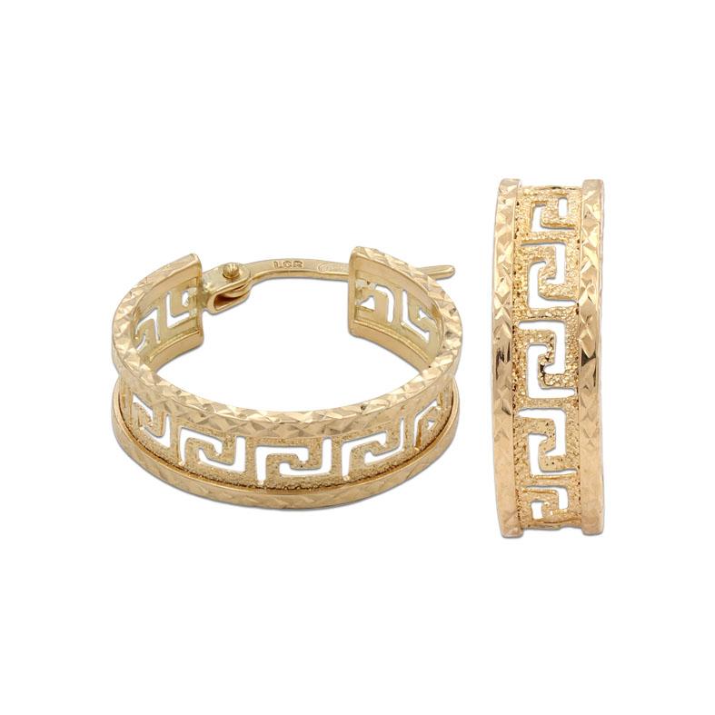 AROS GRECA ORO 18KL - 11MM - Joyeria Zeller