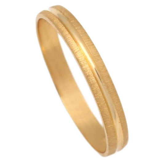 ALIANZA TALLADA ORO 18KL MATE-BRILLO 3MM - Joyeria Zeller