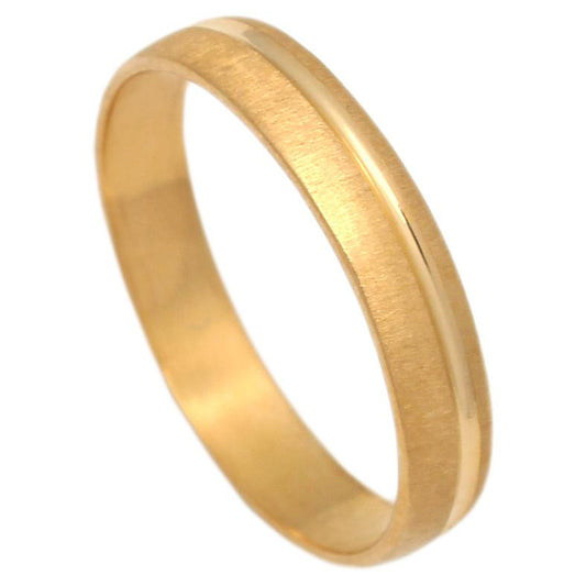 ALIANZA TALLADA ORO 18KL MATE-BRILLO 4MM - Joyeria Zeller
