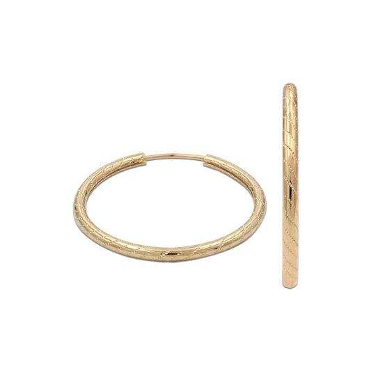 Pendientes Aros oro 18k de tubo 15mm para mujer