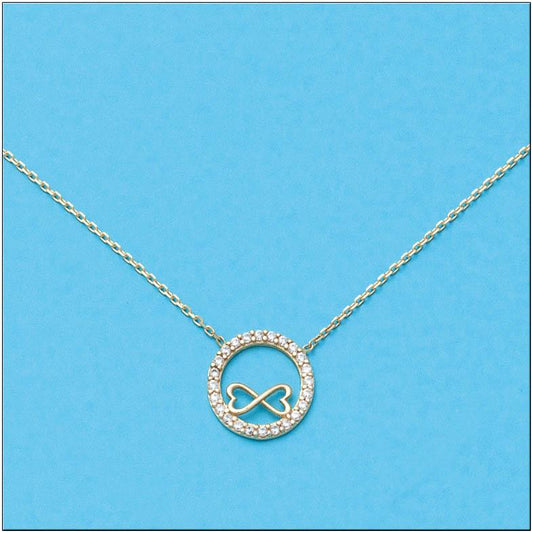 CADENA COLGANTE INFINITO ORO 18KL CIRCON - Joyeria Zeller