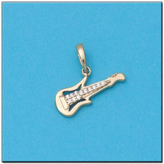 Colgante de oro 18k Guitarra con circonitas para mujer