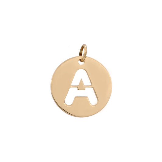 Colgante de oro 18K. con letra calada 10mm para mujer