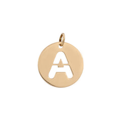 Colgante de oro 18K. con letra calada 10mm para mujer