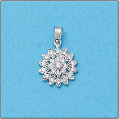 COLGANTE ORO BLANCO 18KL SOL CIRCONITAS - Joyeria Zeller