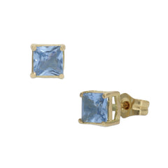 PENDIENTES ORO 18KL AZUL - 4.50X4.50MM - Joyeria Zeller