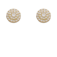 Pendientes de oro 18k Circulo con circonitas tipo rosetón