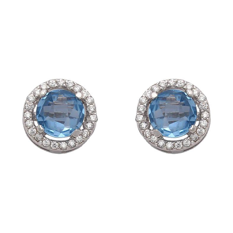 PENDIENTES ORO BLANCO DE 18KL CIRCONITAS - Joyeria Zeller