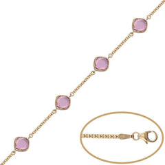 PULSERA ORO 18KL BISMARK PIEDRA ROSA - Joyeria Zeller