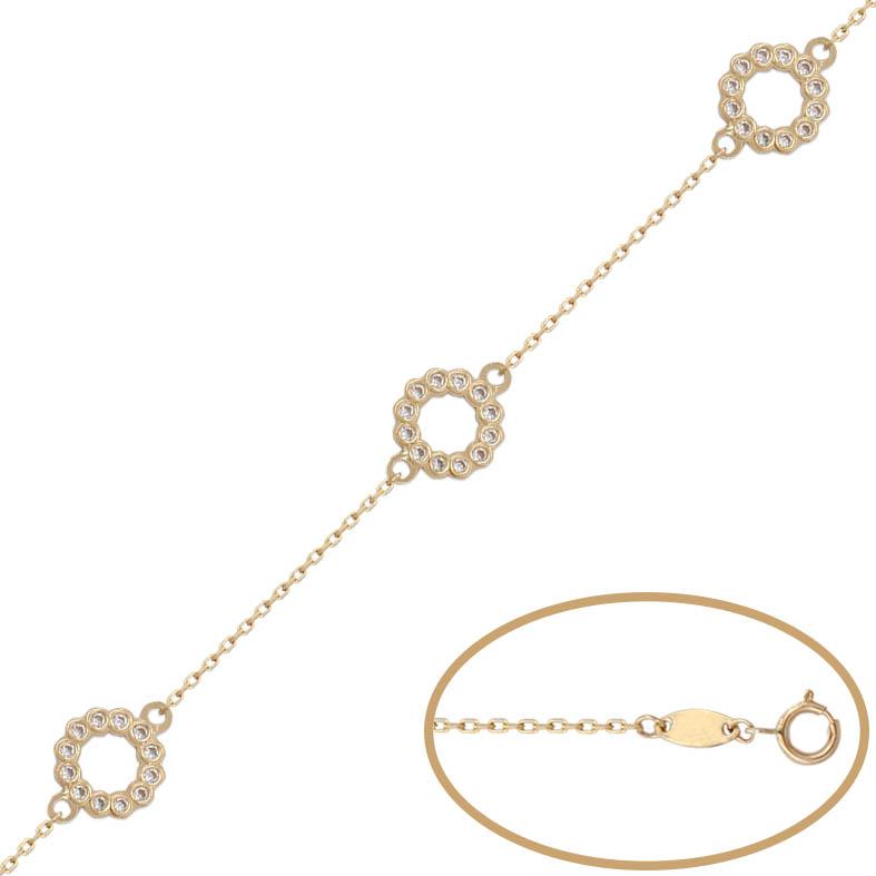 PULSERA CIRCULO ORO 18KL CIRCONITAS - Joyeria Zeller