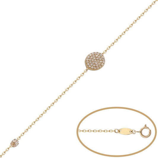 PULSERA CIRCULO ORO 18KL CIRCONITAS - Joyeria Zeller