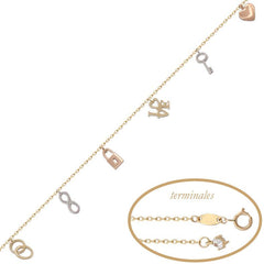 PULSERA TRICOLOR ABALORIOS ORO 18KL - Joyeria Zeller