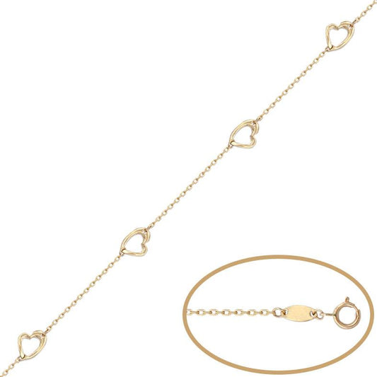 PULSERA 4 CORAZONES ORO 18KL - Joyeria Zeller