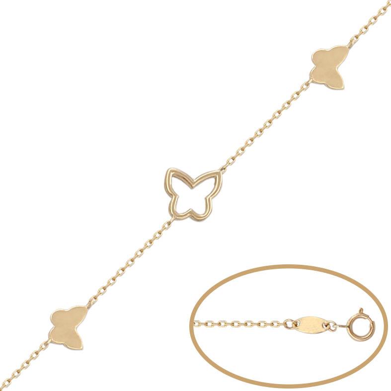 PULSERA 3 MARIPOSAS ORO 18KL - Joyeria Zeller