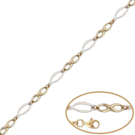 PULSERA BICOLOR ORO 18KL INFINITOS - Joyeria Zeller