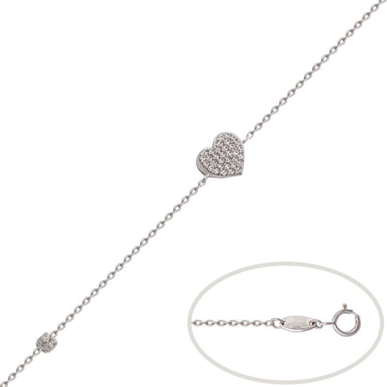 PULSERA CORAZON ORO 18KL CIRCONITAS - Joyeria Zeller
