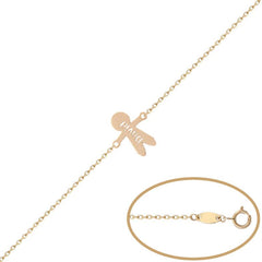 Pulsera de oro 18K silueta niño nombre calado personalizable