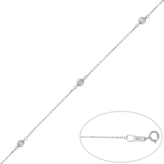 PULSERA CHATONES O.BLANCO 18KL - 3.5MM - Joyeria Zeller