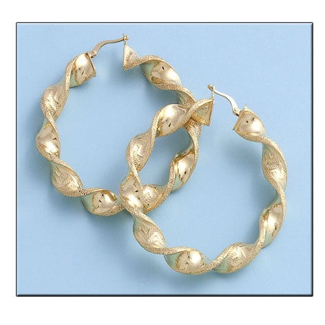 Pendientes Oro 18k aros rizados 45mm para mujer