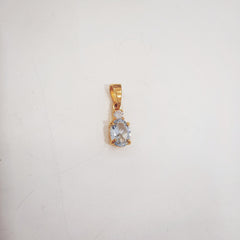 Colgante en Oro de 18K Aguamarina con circonita para mujer
