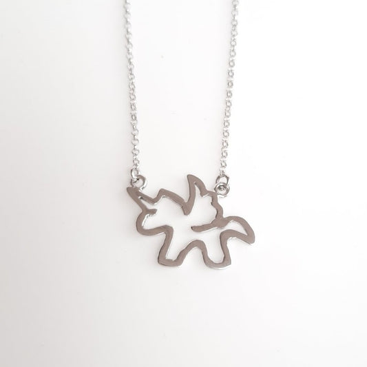 Collar de plata colgante unicornio para niña