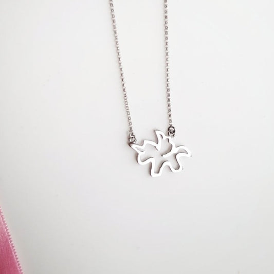 Collar de plata colgante unicornio para niña