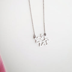 Collar de plata colgante unicornio para niña