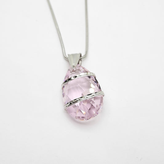 gante oro blanco 18k Piedra Rosa de Francia con circonitas
