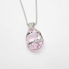 gante oro blanco 18k Piedra Rosa de Francia con circonitas