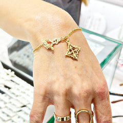 Comprar pulsera mallorquina de oro para mujer online precios baratos, comprar pulsera de oro cruz mallorquina para mujer en Mallorca