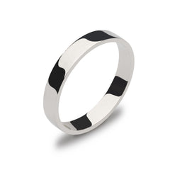 Alianza de Boda Plana en oro blanco 18k.