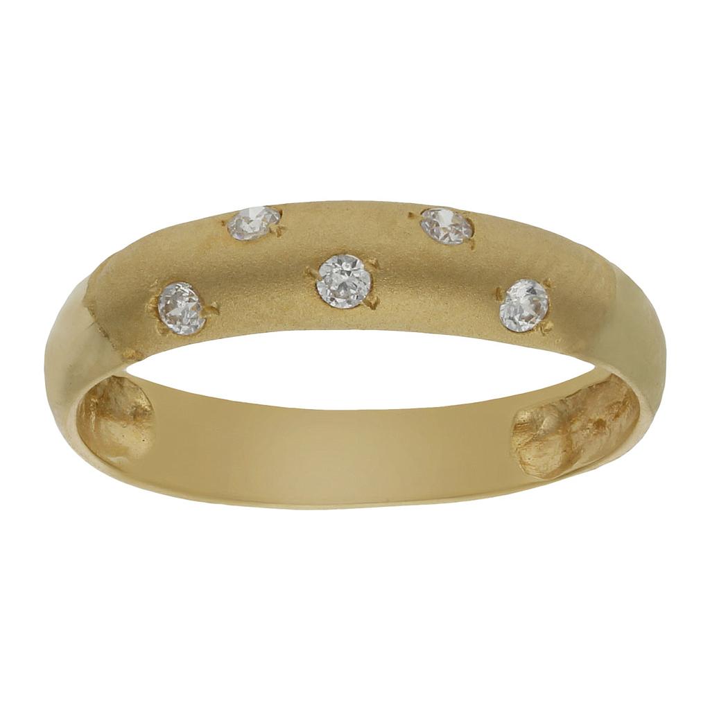 Anillo de compromiso de oro 18k con 5 circonitas para mujer