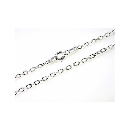 Cadena de plata forzada Rodiada de 1.5mm unisex