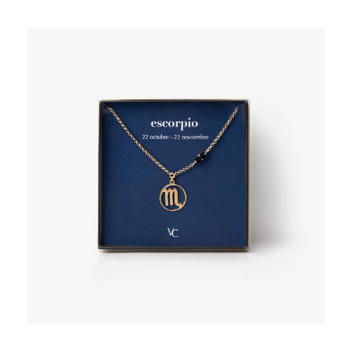 Collar Victoria Cruz de plata ESCORPIO con cristal azul para mujer