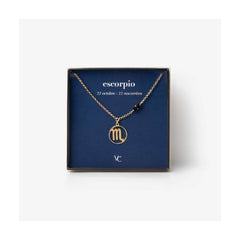 Collar Victoria Cruz de plata ESCORPIO con cristal azul para mujer