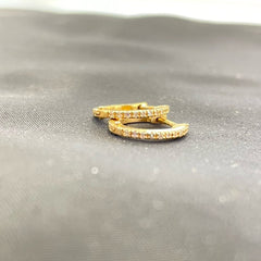 Pendientes aros de oro 18k Lecarré con diamantes para mujer