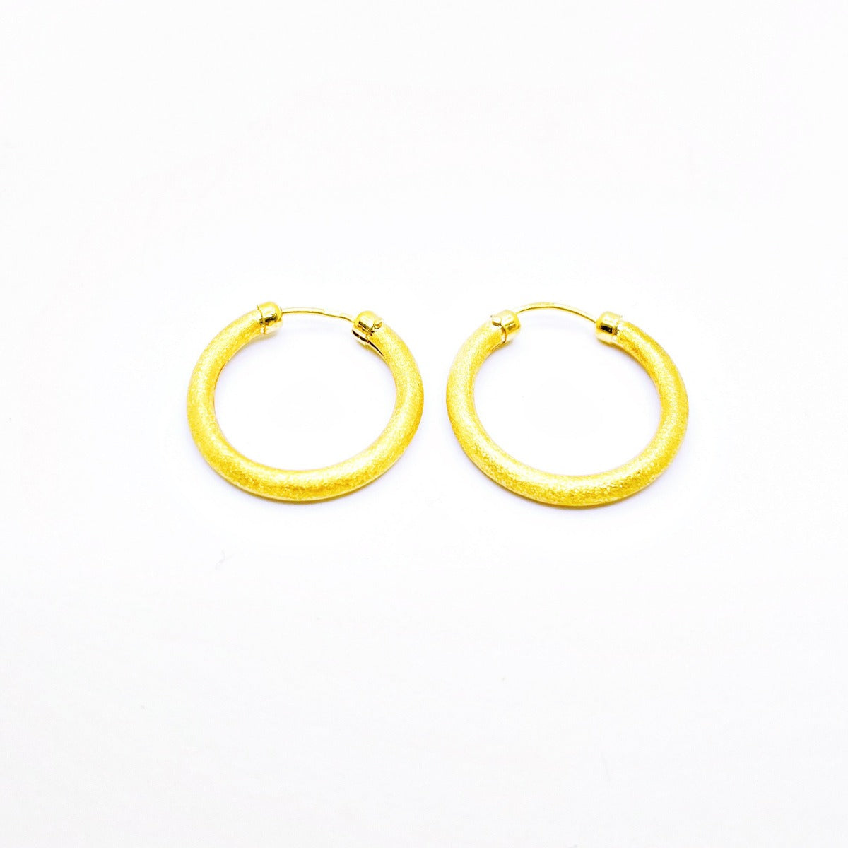 Pendientes de Oro Aros mate 21mm para mujer