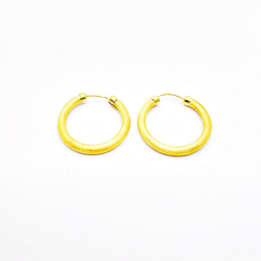 Pendientes de Oro Aros mate 21mm para mujer