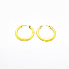 Pendientes de Oro Aros mate 21mm para mujer