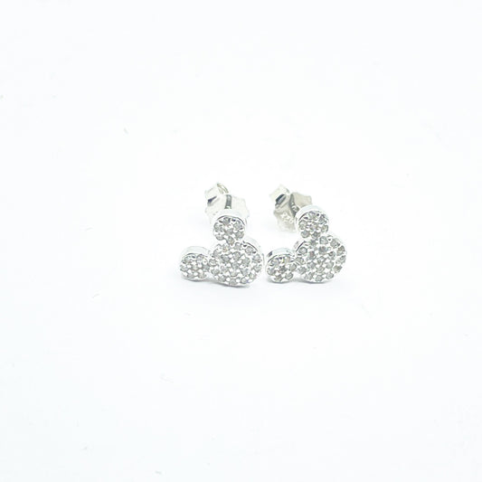 Pendientes de plata Minnie con circonitas para niña
