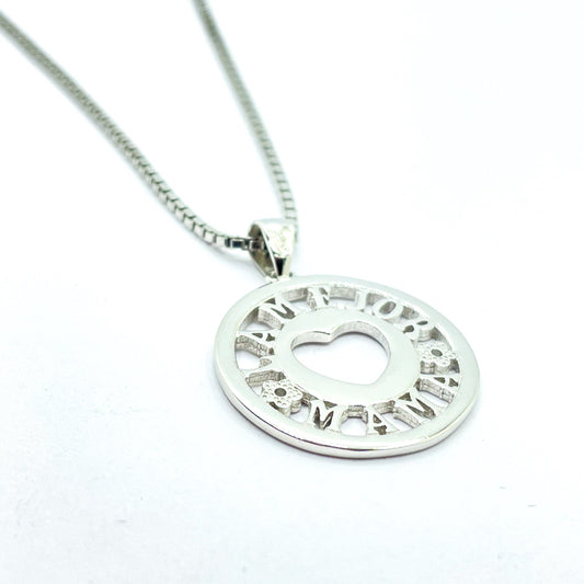 Collar de plata con colgante LA MEJOR MAMA para mujer