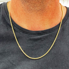 Cadena de oro 18k cordón Salomónico hueca para Hombre