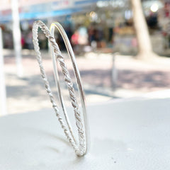 Pulsera Aros Mallorquines LISO macizos de plata de ley de 62mm de diámetro interior.