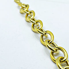 Pulsera Plata Baño oro 18k eslabon grande para mujer