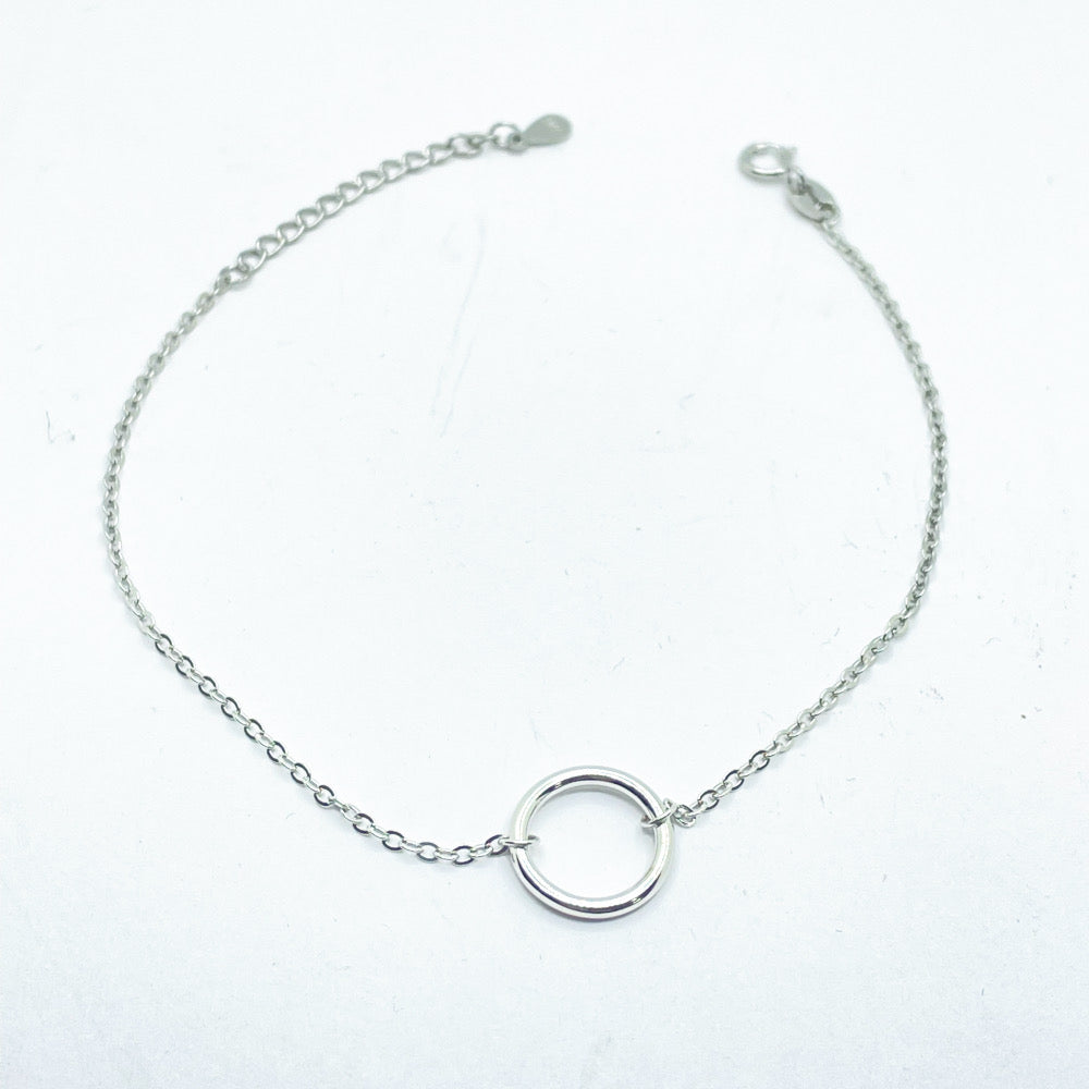 Pulsera Plata con circulo para mujer