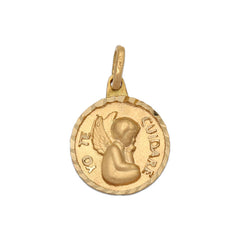 Colgante medalla en Oro de 18K Angel "yo te cuidaré" para bebé