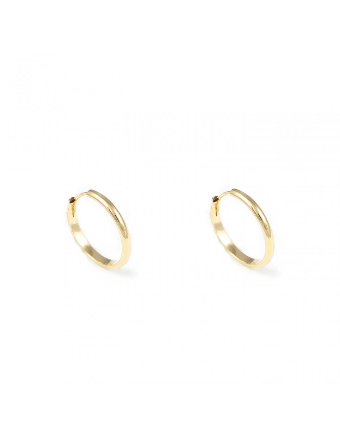 Pendientes bebe o niña oro 18k aro liso media caña