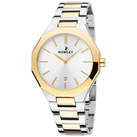 Reloj Nowley plano acero bicolor dorado para hombre