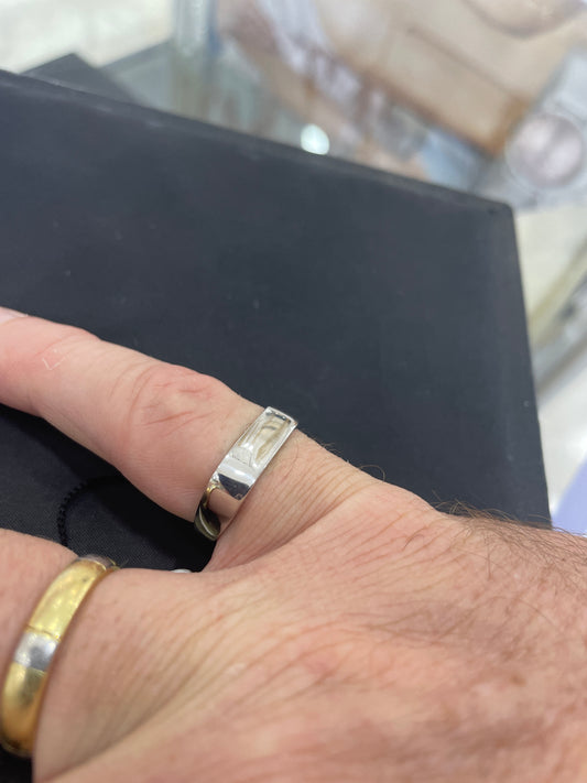 Anillo SALVATORE plata forma rectangular para mujer